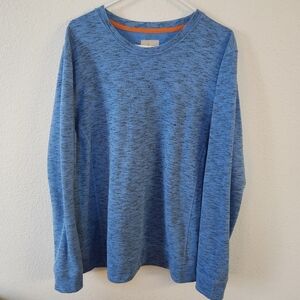 🔥Field & Stream Women's Size 3XL Blue Marled Sweatshirt Heavyweight Warm
